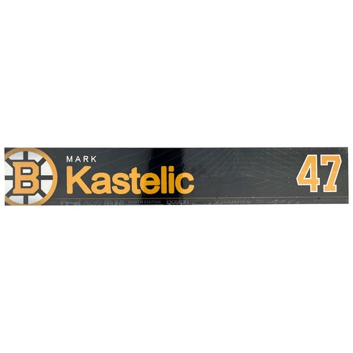 Photo of Team-Issued 2025-2026 TD Garden Locker Room Nameplate - Mark Kastelic