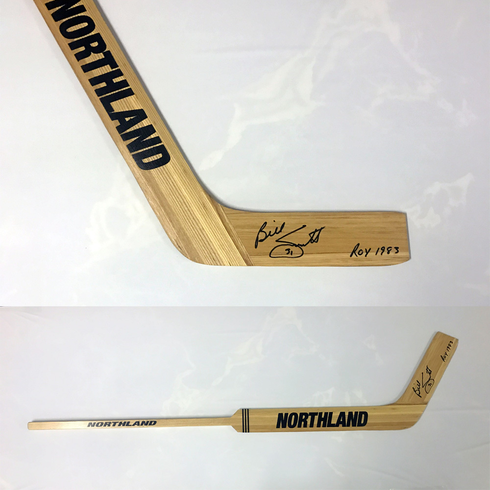 BILLY SMITH Signed Nothtland Goalie Stick W/ROY Inscription - New York Islanders