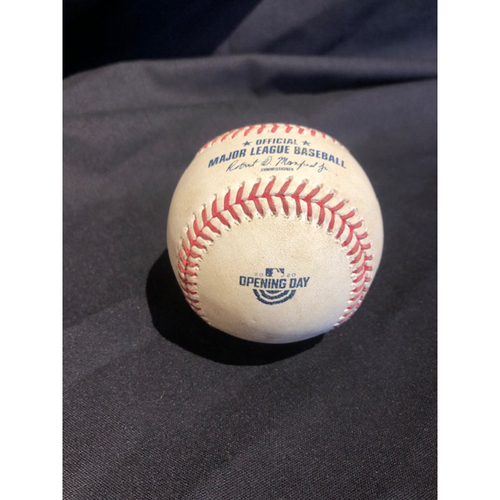 2020 Opening Day -- Shogo Akiyama -- Game-Used Baseball -- Cisnero to Akiyama (Foul) -- First Major League Pitch to Akiyama -- Bottom 6