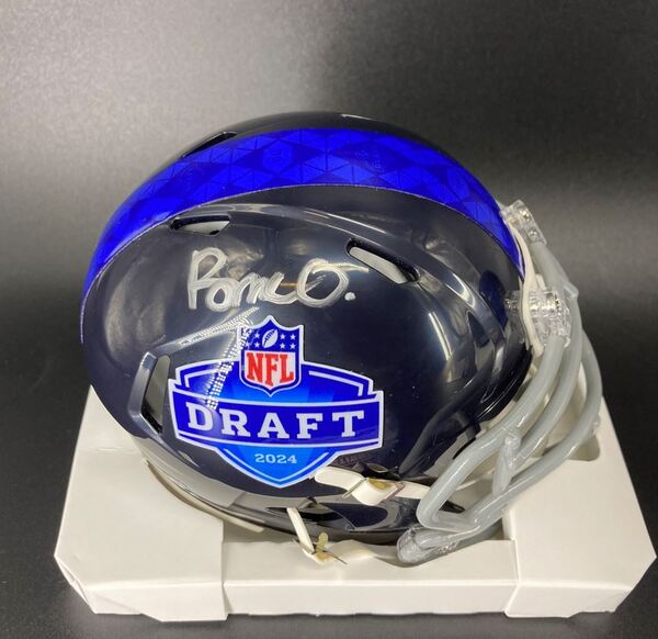 NFL - Bears Rome Odunze Signed NFL Draft Mini Helmet