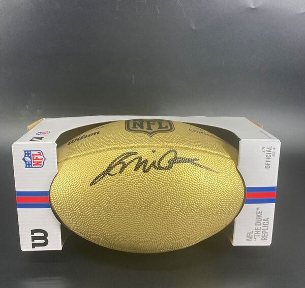 NFL - Seahawks Jalen Milroe Signed Gold Composite Football
