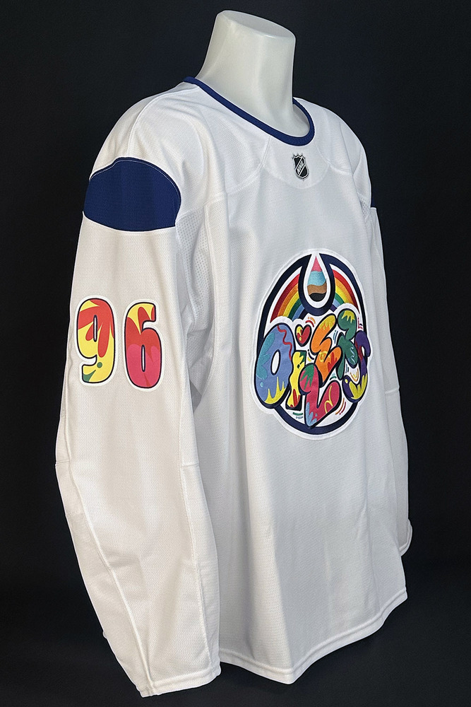 Jake Walman #96 - Autographed 2025-26 Edmonton Oilers Celebrating Pride Night Ltd Edition Fanatics Practice Jersey (Autographed Only / Not Worn)
