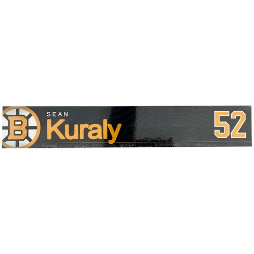 Photo of Team-Issued 2025-2026 TD Garden Locker Room Nameplate - Sean Kuraly