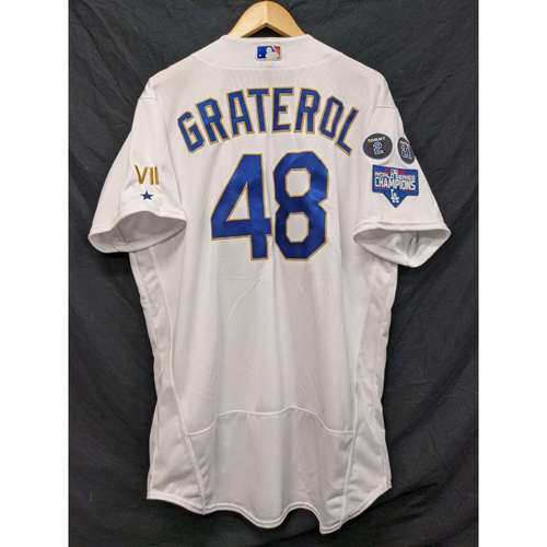 Brusdar Graterol Team-Issued Gold Trim Re-Opening Day Jersey - 6/15/21