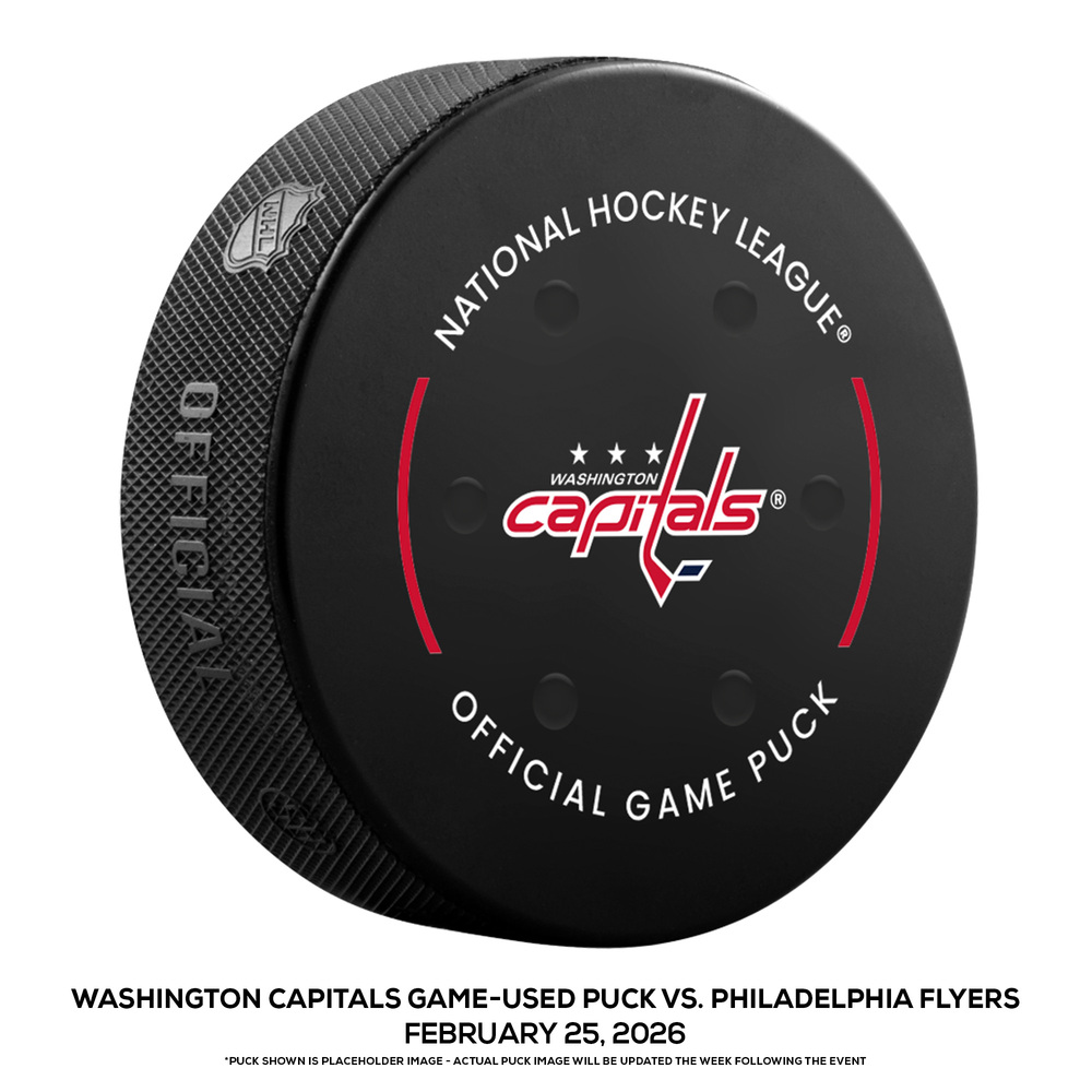 Washington Capitals Game-Used Puck vs. Philadelphia Flyers on February 25, 2026