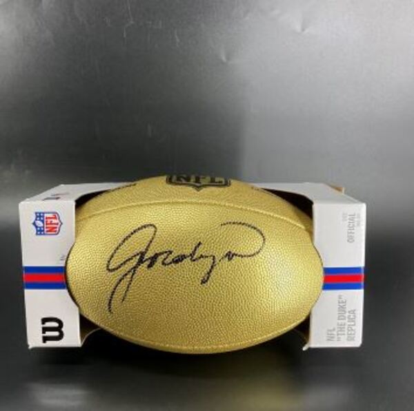 NFL - Saints Jordyn Tyson Signed Gold Composite Football