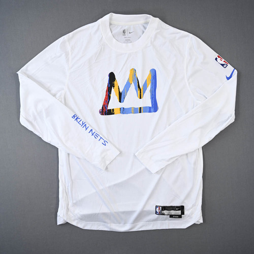 Image of Dinwiddie, Spencer - Brooklyn Nets - Game-Issued City Edition Long-Sleeved Shooting Shirt - 2022-23 NBA Season