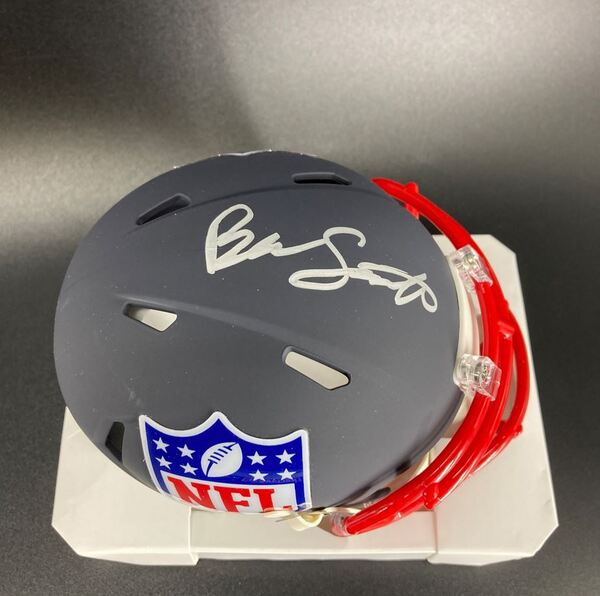 NFL - Commanders Ben Sinnott Signed Blue Shield Mini Helmet