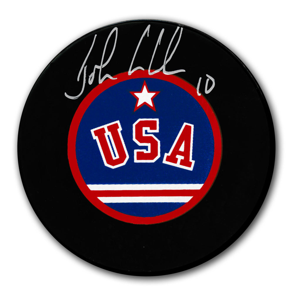 John LeClair Team USA United States Autographed Puck