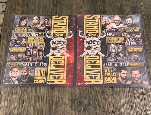 SIGNED and NUMBERED NXT TakeOver Stand & Deliver Fight Cards Night 1 and Night 2 (Random Number)