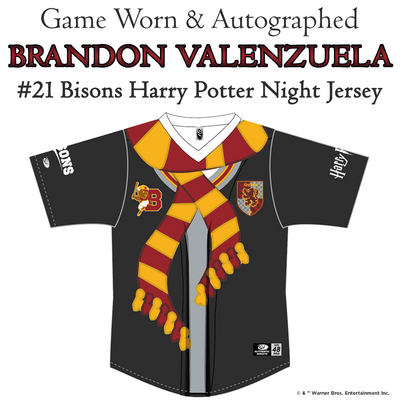 Buffalo Bisons Game Worn & Autographed #21 Brandon Valenzuela Harry Potter Jersey Size 46