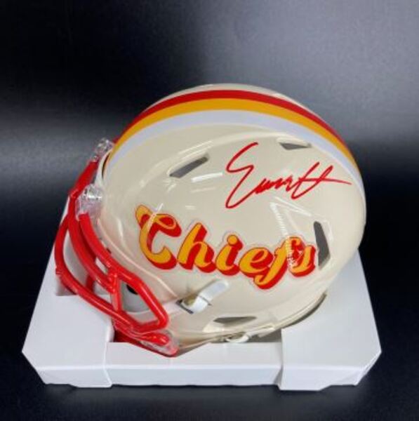 NFL - Chiefs Emmett Johnson Signed Retro Mini Helmet