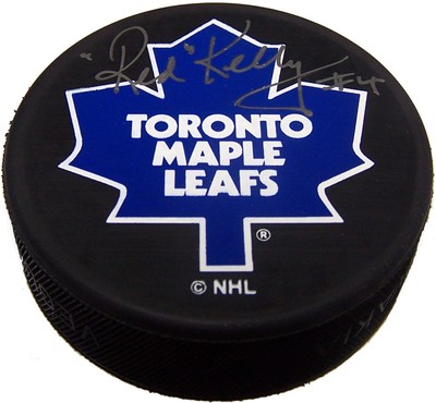 Red Kelly Autographed Toronto Maple Leafs Puck