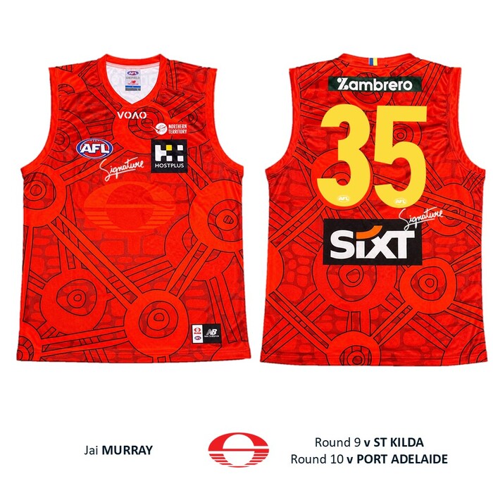 Photo of Jai Murray #35 Gold Coast SUNS Darwin/Larrakia Player-Issue Guernsey