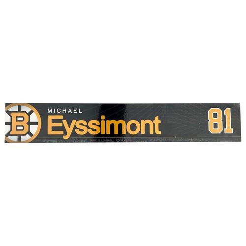 Photo of Team-Issued 2025-2026 TD Garden Locker Room Nameplate - Michael Eyssimont