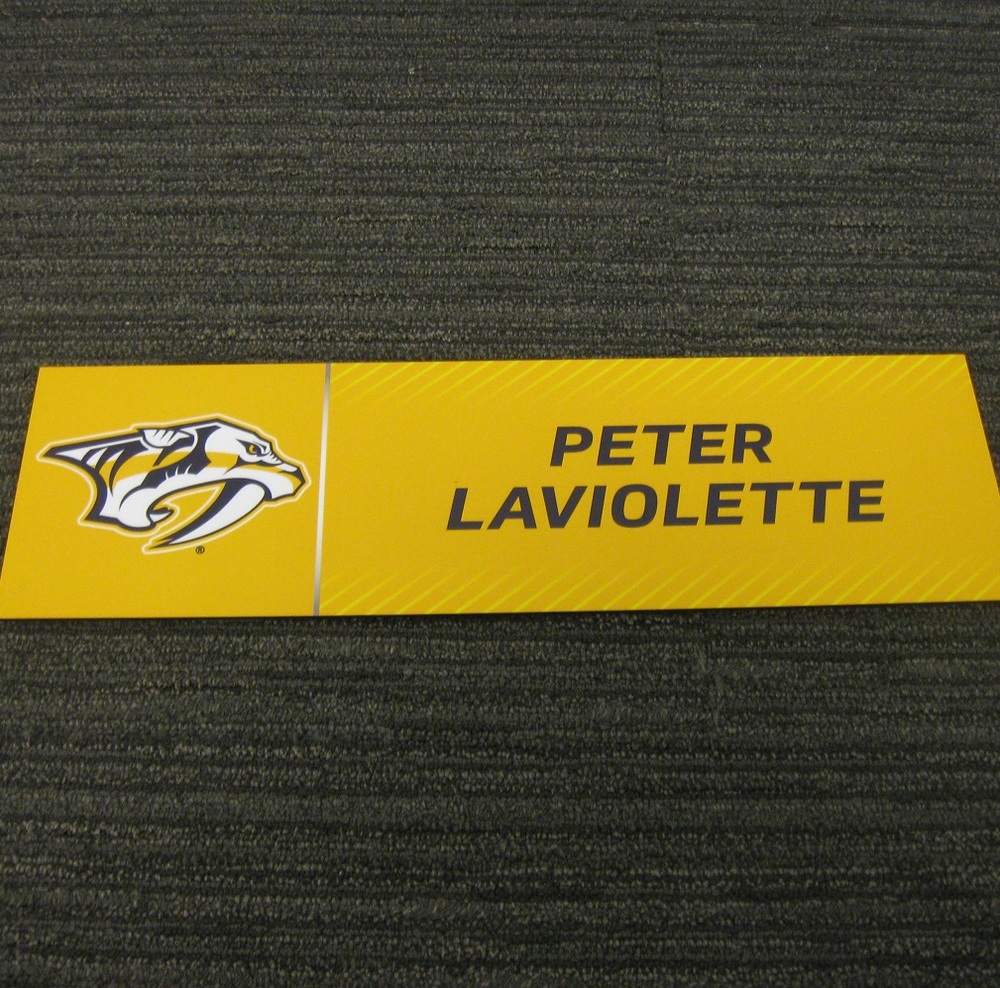 Peter Laviolette 2017 Stanley Cup Final Media Name Plate - Nashville Predators