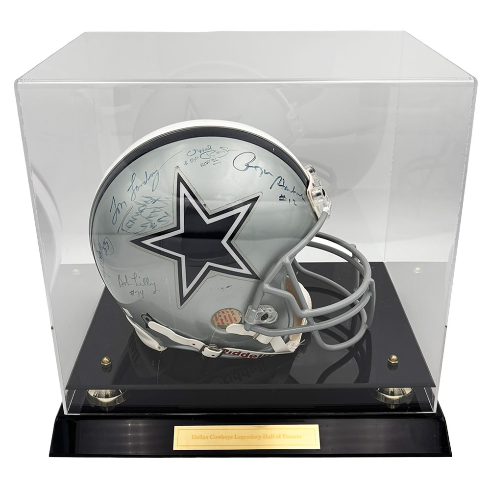 Dallas Cowboys Legends Multi-Signed Pro Model Helmet w/Display Case - Landry, Staubach, Dorsett, Lily & White