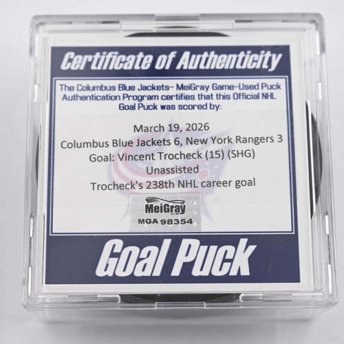 Image of Trocheck, Vincent - New York Rangers - March 19, 2026 at Columbus Blue Jackets (Blue Jackets' 25th Anniversary Logo)