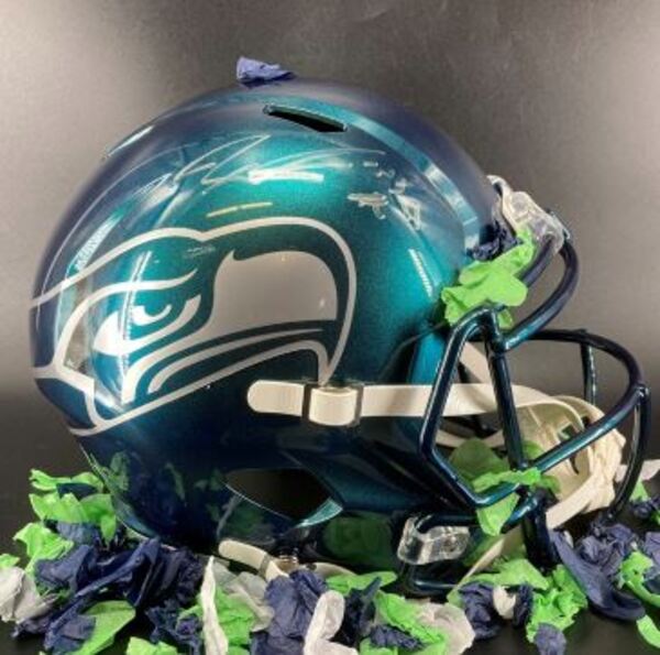 NFL - Seahawks Jaxson Smith-Njigba Signed Rivalries Replica Helmet Confe...