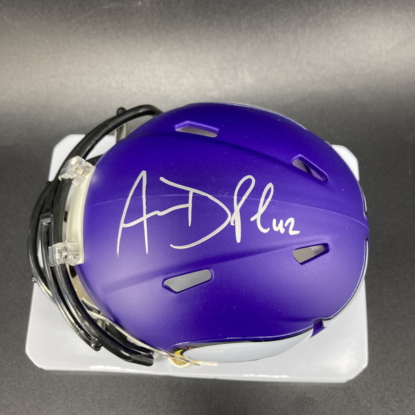 Dublin Combo - Vikings Andrew DePaola Signed Mini Helmet + Dublin Game M...