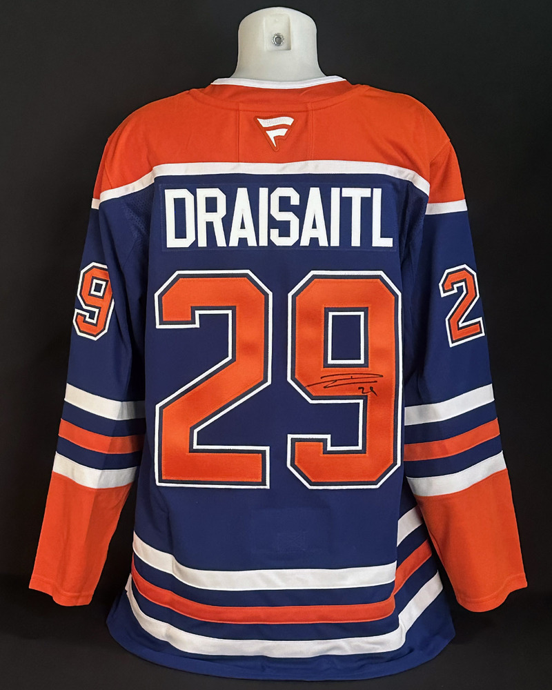 Leon Draisaitl #29 - Autographed Edmonton Oilers Royal Blue Fanatics Premium Replica Jersey