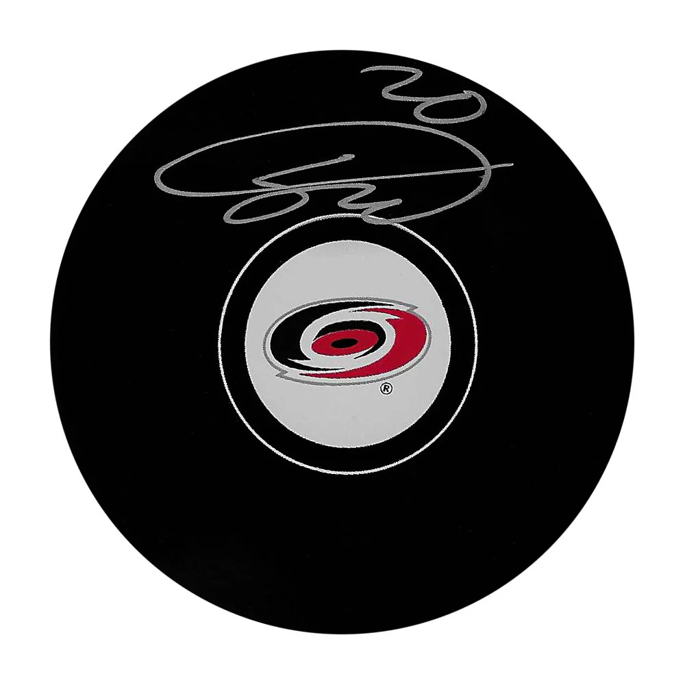 Sebastian Aho Autographed Carolina Hurricanes Puck