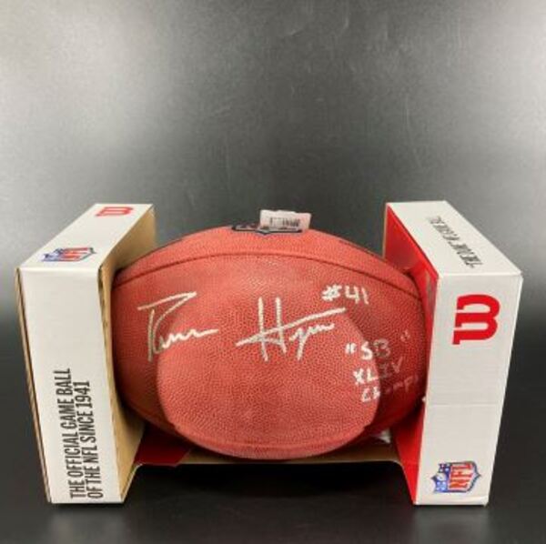 Legends - Saints Roman Harper Signed Authentic Football With SB XLIV Cha...