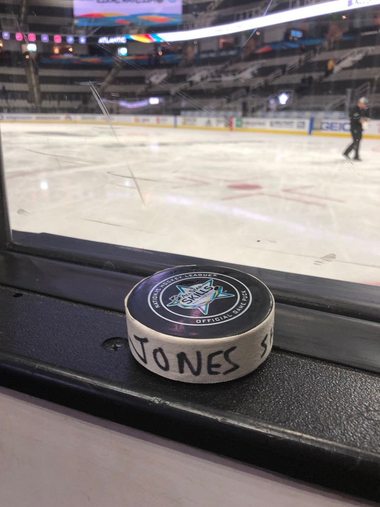 Seth Jones Columbus Blue Jackets 2019 NHL Skills Competition Hardest Shot Event-Used Puck