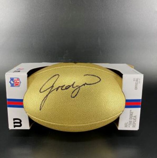 NFL - Saints Jordyn Tyson Signed Gold Composite Football
