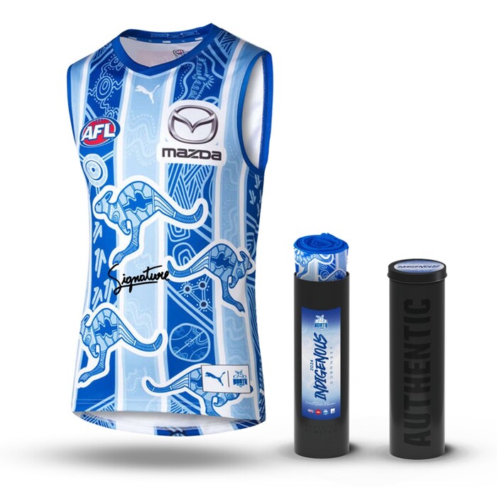 Jaidyn Stephenson #2 North Melbourne 2024 Indigenous Signed Player Issue Guernsey  