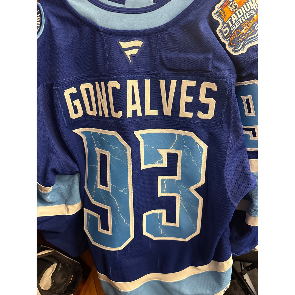 Gage Goncalves Tampa Bay Lightning #93 2026 NHL Stadium Series Game-Used Blue Jersey - Worn During the 1st Period on February 1, 2026 - Size 56