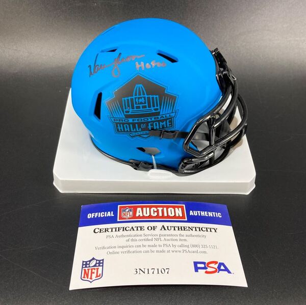 HOF - Oilers Warren Moon Signed Rave Mini Helmet