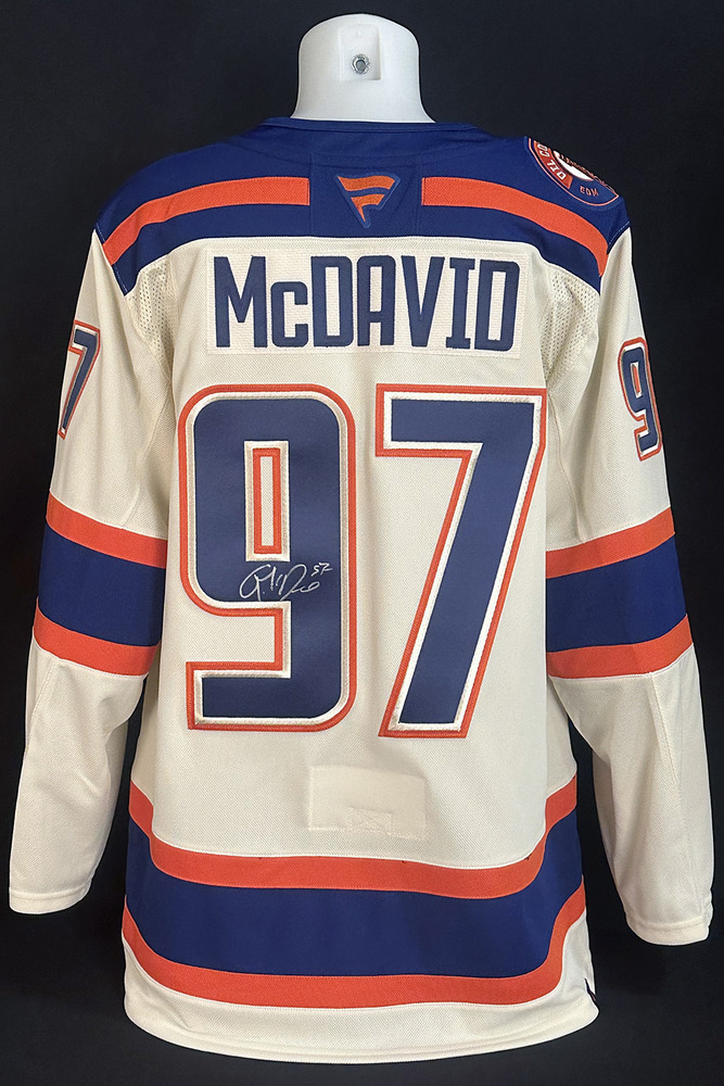 Connor McDavid #97 - Autographed Edmonton Oilers Fanatics Premium Alternate Replica Jersey