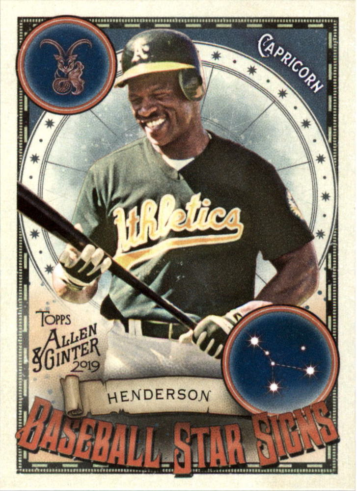 2019 Topps Allen and Ginter Baseball Star Signs #BSS23 Rickey Henderson