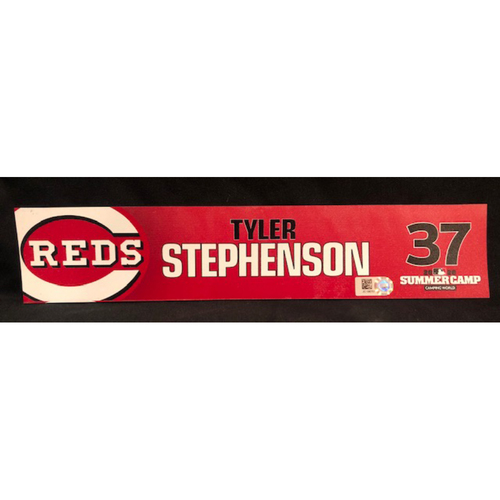 Tyler Stephenson -- 2020 Sumer Camp Locker Tag -- Team-Issued