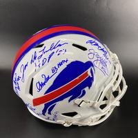 HOF - Bills Multi Signed Replica Helmet Signed by Jim Kelly, Andre Reed,...
