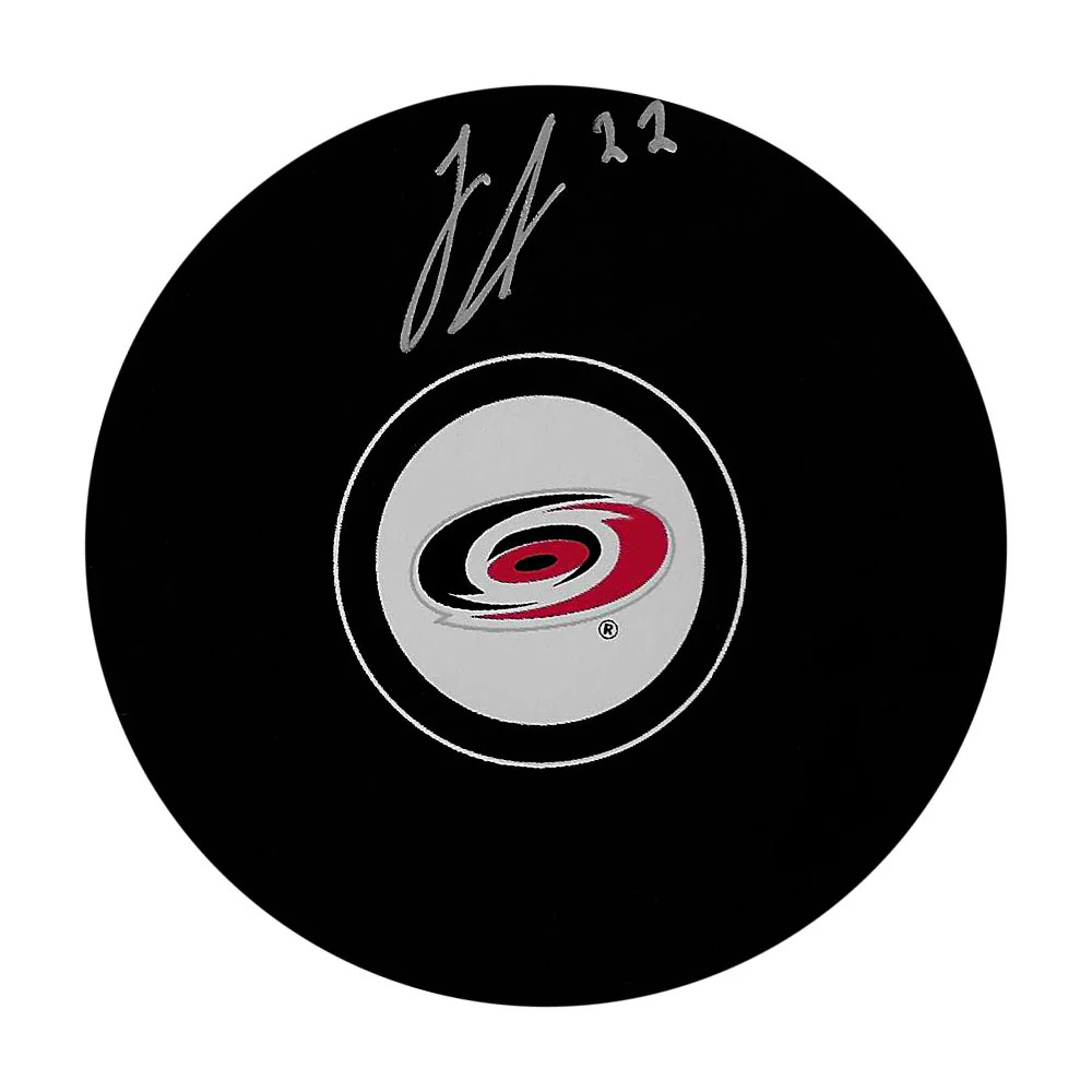 Logan Stankoven Autographed Carolina Hurricanes Puck