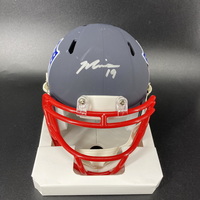 NFL - Broncos Marvin Mims Signed Blue NFL Shield Mini Helmet