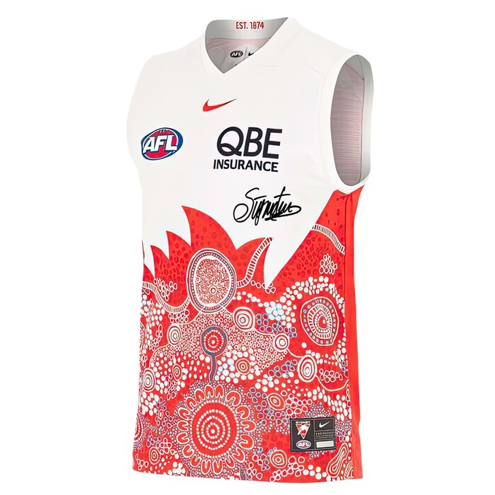 Photo of Robbie Fox #42 Sydney Swans 2025 Marn Grook Player-Issue Guernsey
