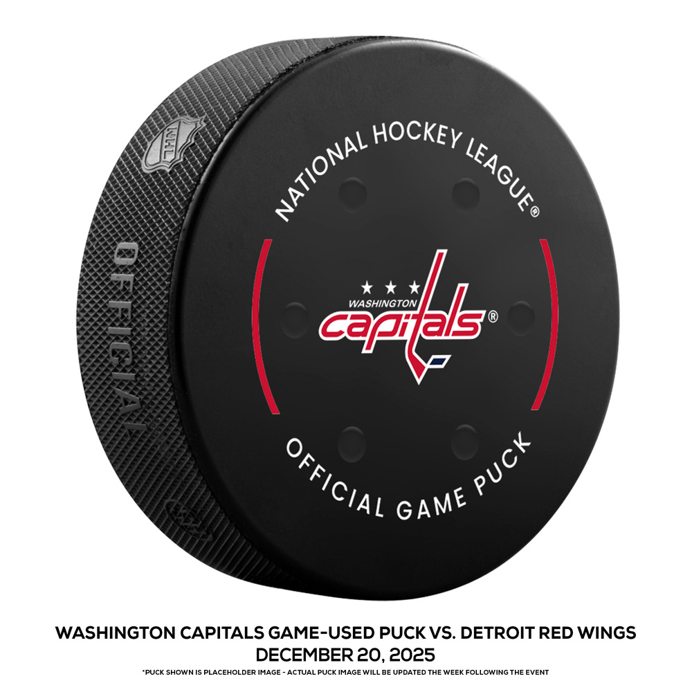 Washington Capitals Game-Used Puck vs. Detroit Red Wings on December 20, 2025