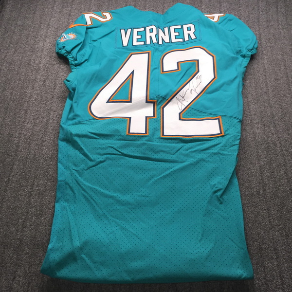 London Games - Dolphins Alterraun Verner Signed Game Issued Jersey (2017...