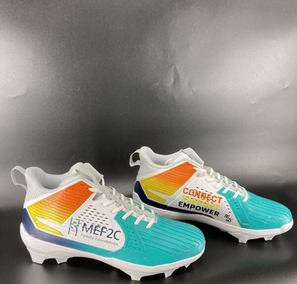 MCMC - 49ers Brandon Parker Signed Custom Cleats 2025 Season Size 16 - P...