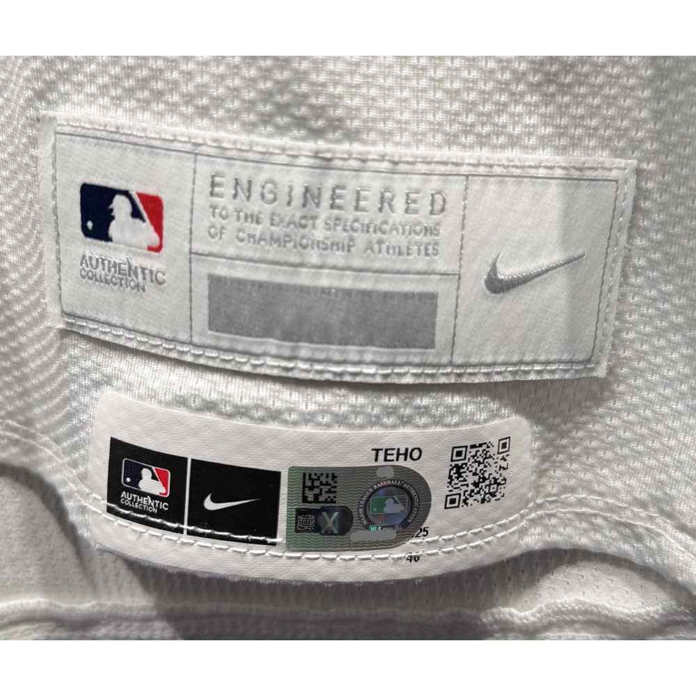 Justin Foscue #56 Texas Rangers Game-Used 2025 Home Jersey - 3rd