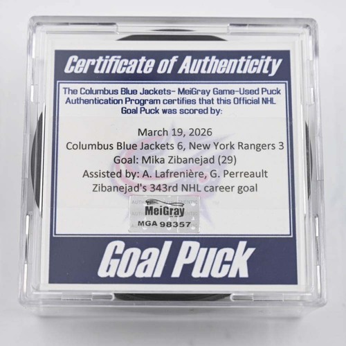 Image of Zibanejad, Mika - New York Rangers - March 19, 2026 at Columbus Blue Jackets (Blue Jackets' 25th Anniversary Logo)