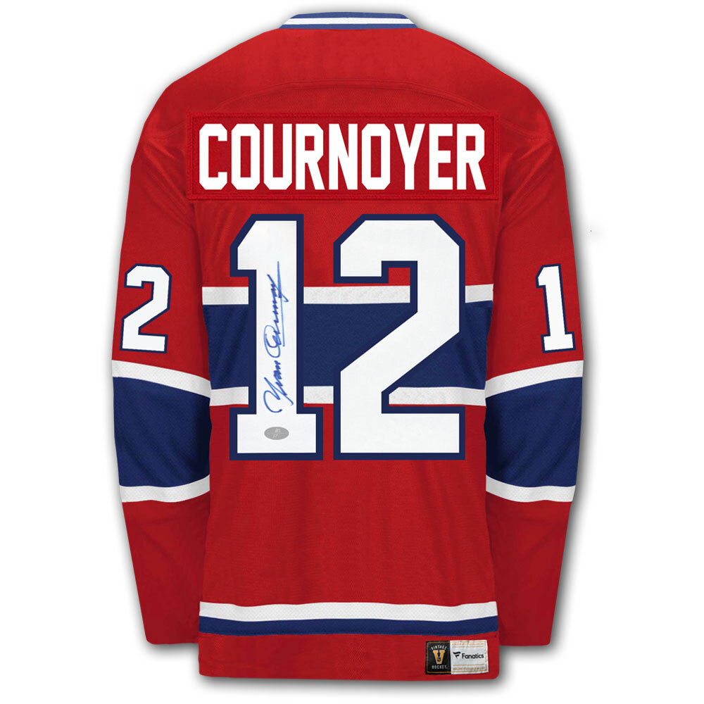 Yvan Cournoyer Autographed Montreal Canadiens Fanatics Vintage Hockey Jersey