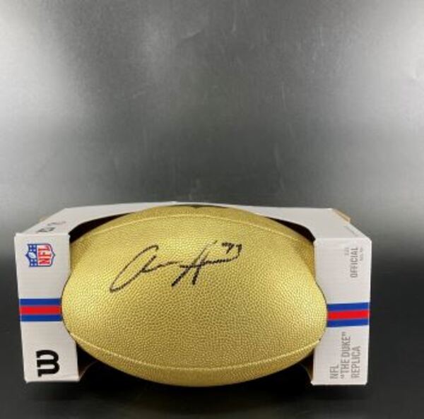 NFL - Broncos Zach Allen Signed Gold Composite Football