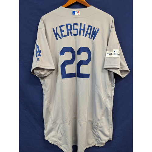 Clayton Kershaw Team Issued 2017 Road Postseason Jersey