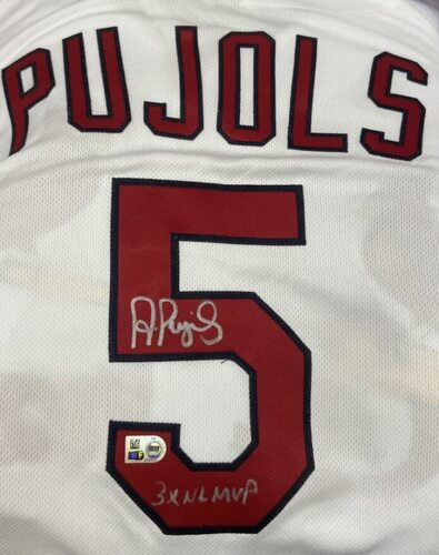 Photo of Albert Pujols Autographed "3x NL MVP" Cardinals Authentic Jersey