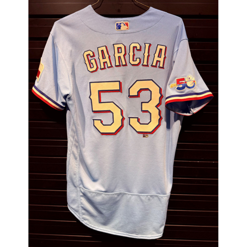 Adolis Garcia #53 Texas Rangers Game-Used 2022 Light Blue