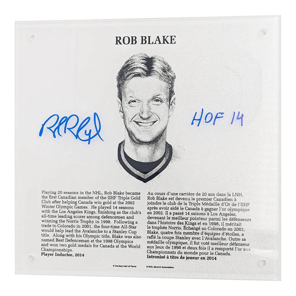 Rob Blake Autographed NHL Legends HOF Plaque